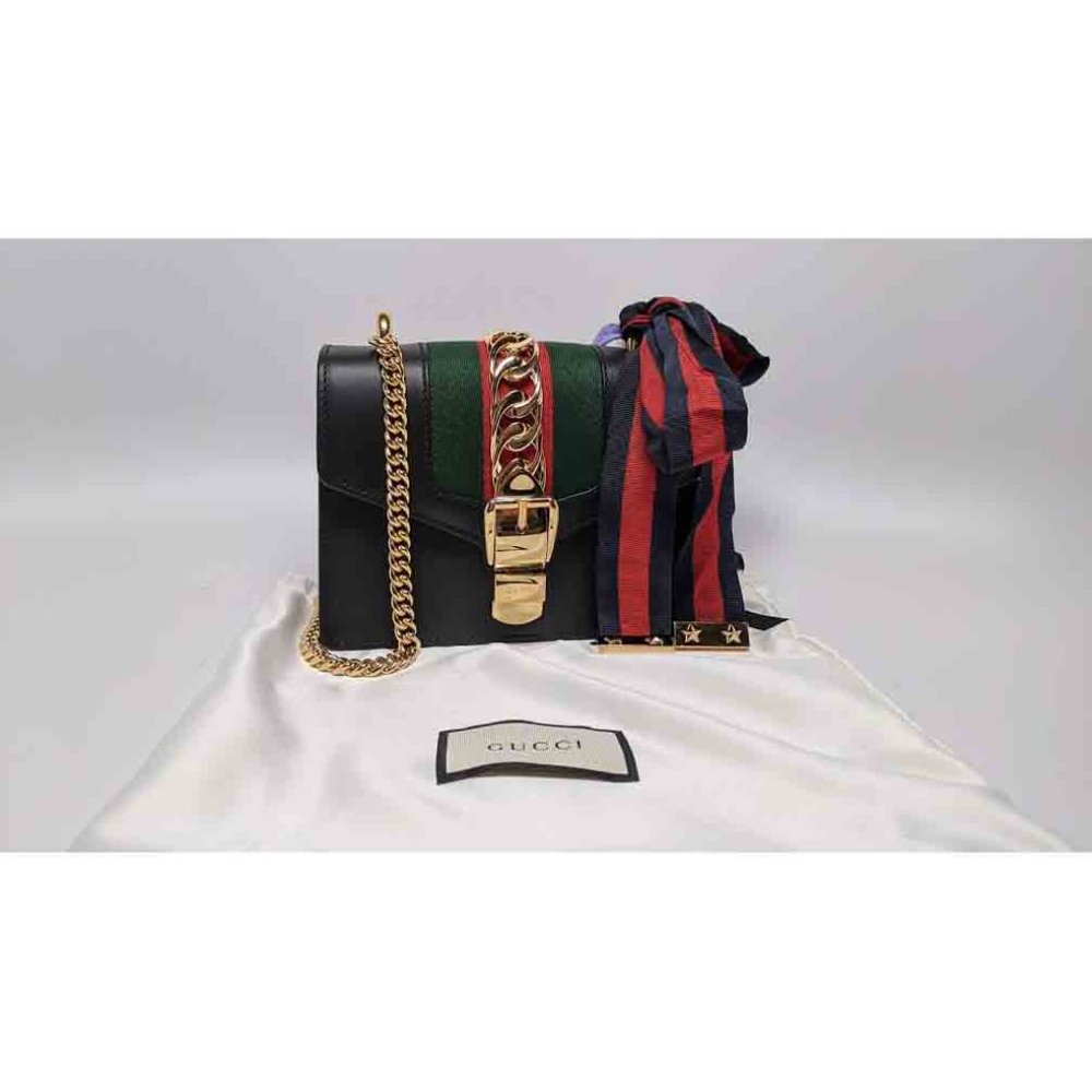 SOLD Gucci Black Mini Sylvie Crossbody Bag - Picture 6 of 6